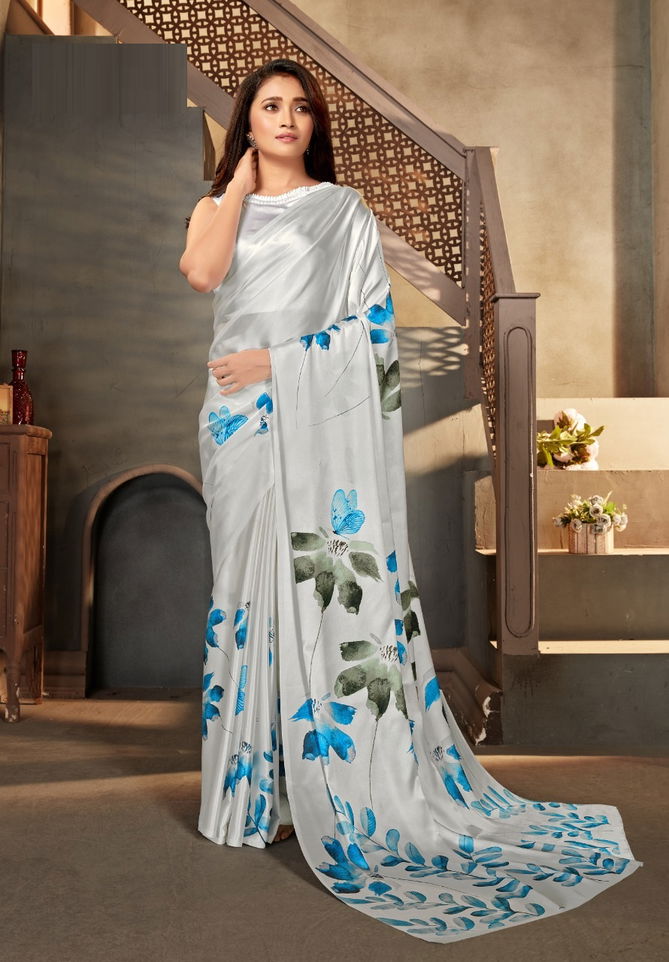 Maira 4300 Series New Exclusive Wear Designer Satin Crepe Saree Collection
